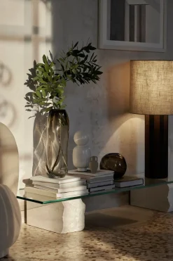 Mesa de centro Mineral 46x160 cm, Bianco curia