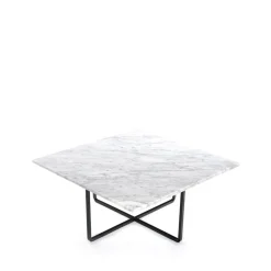 Mesa de centro Ninety, mármol carrara, estructura negra