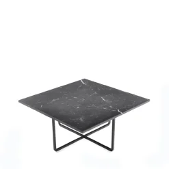 Mesa de centro Ninety, mármol marquina, estructura negra