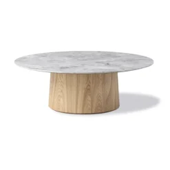 Mesa de centro Niveau Ø110 cm, Tundra Grey - tratado con aceite de fresno