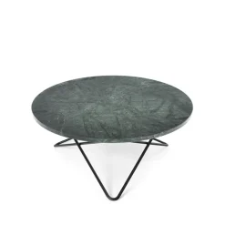 Mesa de centro O Table, mármol verde, estructura lacado en negro