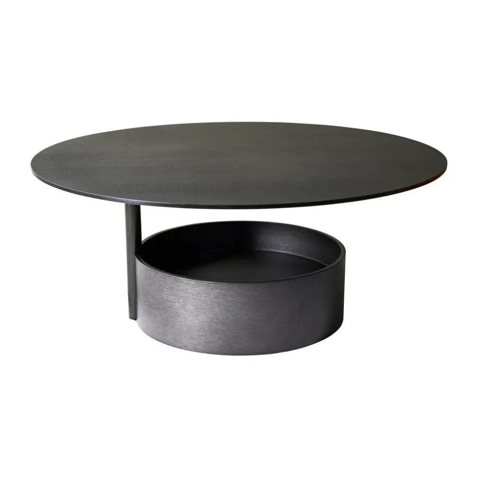 Mesa de centro Parasol L Ø90 cm, Dark stained oak