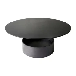 Mesa de centro Parasol L Ø90 cm, Dark stained oak