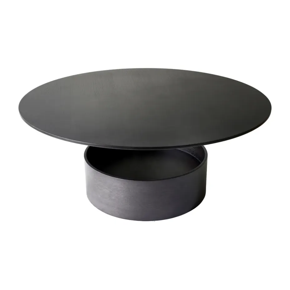 Mesa de centro Parasol L Ø90 cm, Dark stained oak