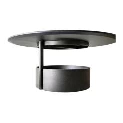 Mesa de centro Parasol L Ø90 cm, Dark stained oak