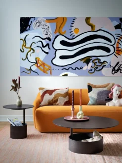 Mesa de centro Parasol L Ø90 cm, Dark stained oak