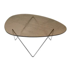 Mesa de centro Pedrera, Cromo–vidrio estructurado bronce