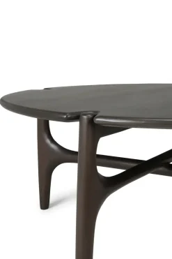 Mesa de centro PI Ø80 cm, Lackad mahogny