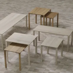 Mesa de centro Piloti 6715, Roble enjabonado - altura 35 cm