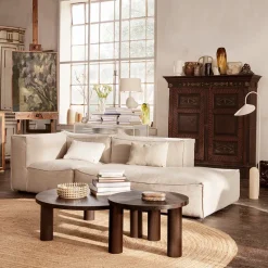 Mesa de centro Post, Oak smoked, large, stars