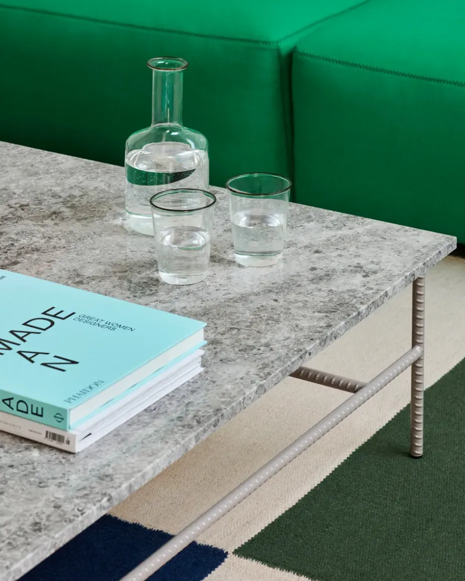 Mesa de centro Rebar 100x104x33 cm, Grey marble-fossil