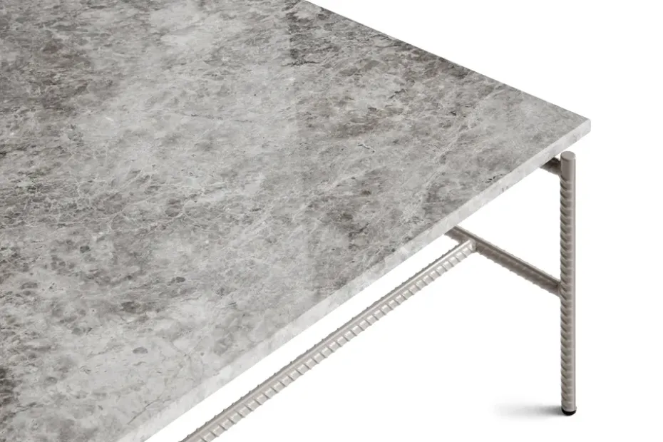 Mesa de centro Rebar 80x84x33 cm, Grey marble-fossil