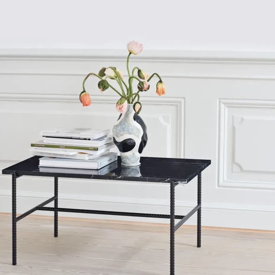 Mesa de centro Rebar 80x84x33 cm, Black marble-black