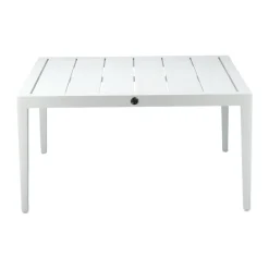 Mesa de centro Santander 78x78x40 cm, Aluminio blanco