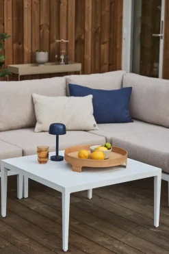 Mesa de centro Santander 78x78x40 cm, Aluminio blanco