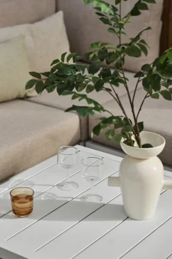 Mesa de centro Santander 78x78x40 cm, Aluminio blanco