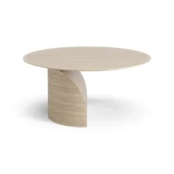 Mesa de centro Savoa H40 cm, roble pigmentado blanco