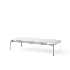 Mesa de centro Sett LN12, Bianco carrara-dark chrome