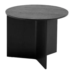 Mesa de centro Slit Ø45 cm, Black lacquered oak