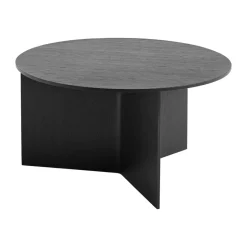 Mesa de centro Slit Ø65 cm, Black lacquered oak