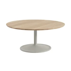 Mesa de centro Soft Ø95 cm, Solid oak-grey