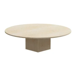 Mesa de centro Soho, Tufo beige, Ø120×35