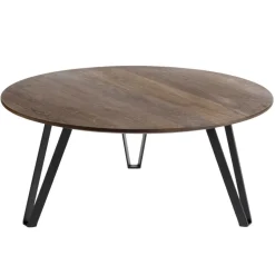 Mesa de centro Space Ø90 cm, roble ahumado