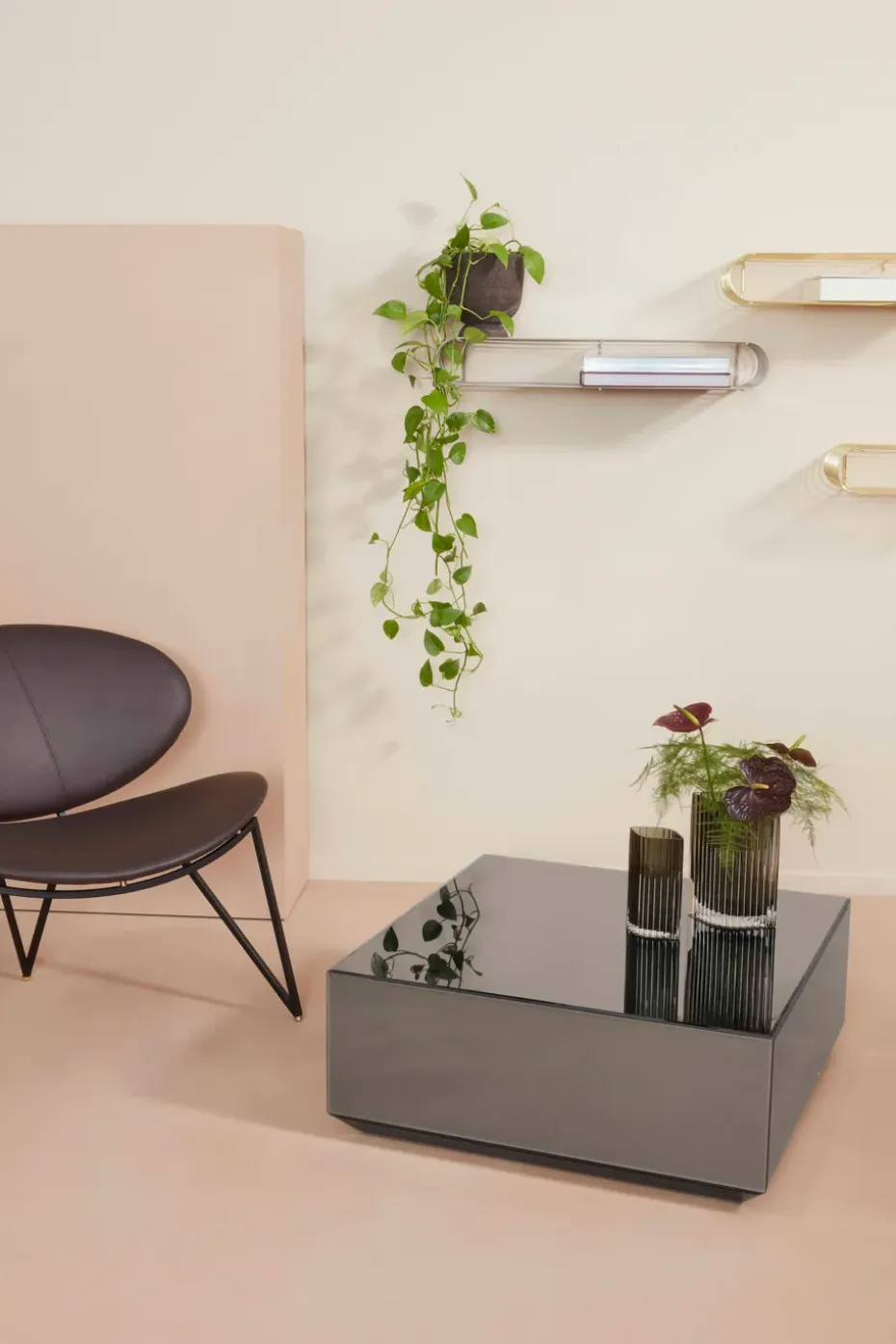 Mesa de centro Speculum de 80x80 cm, Negro