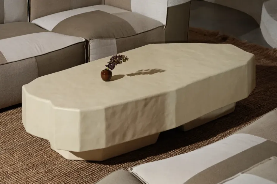 Mesa de centro Staffa de 163,5x82,4 cm, Ivory