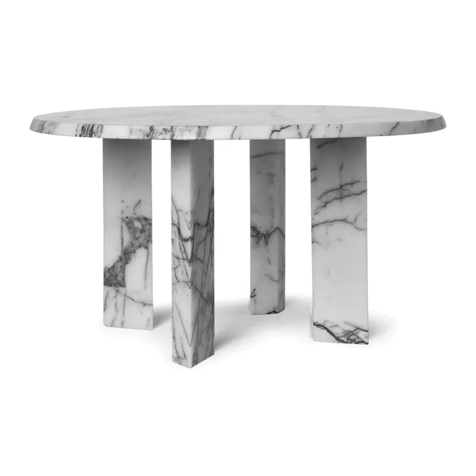 Mesa de centro Taula Ø67x35 cm, White-charcoal