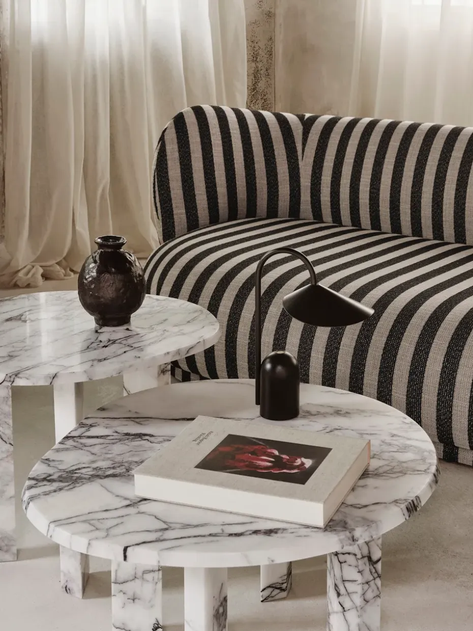 Mesa de centro Taula Ø67x35 cm, White-charcoal