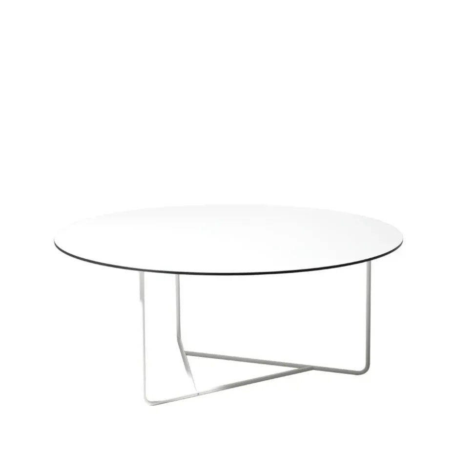 Mesa de centro Tellus, Blanco, base blanca, h41 d100