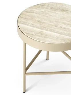 Mesa de centro Travertine Ø40 cm, Cashmere
