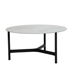 Mesa de centro Twist large Ø90 cm, Fossil grey-lava grey