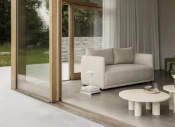 Mesa de centro Volos L, Ø75 cm, Travertino