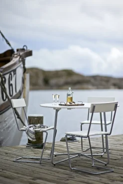 Mesa de comedor 9A, Roble lacado en blanco Ø100 cm