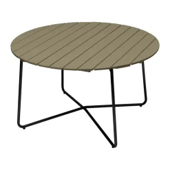 Mesa de comedor 9A, Verde claro roble-negro, Ø120 cm