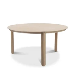 Mesa de comedor Amor redonda, Roble con aceite duro de cera blanco