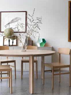 Mesa de comedor Amor redonda, Roble con aceite duro de cera blanco