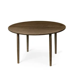 Mesa de comedor Arvr Ø120 cm, Roble aceitado humo