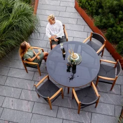Mesa de comedor Aspect redonda, Travertine