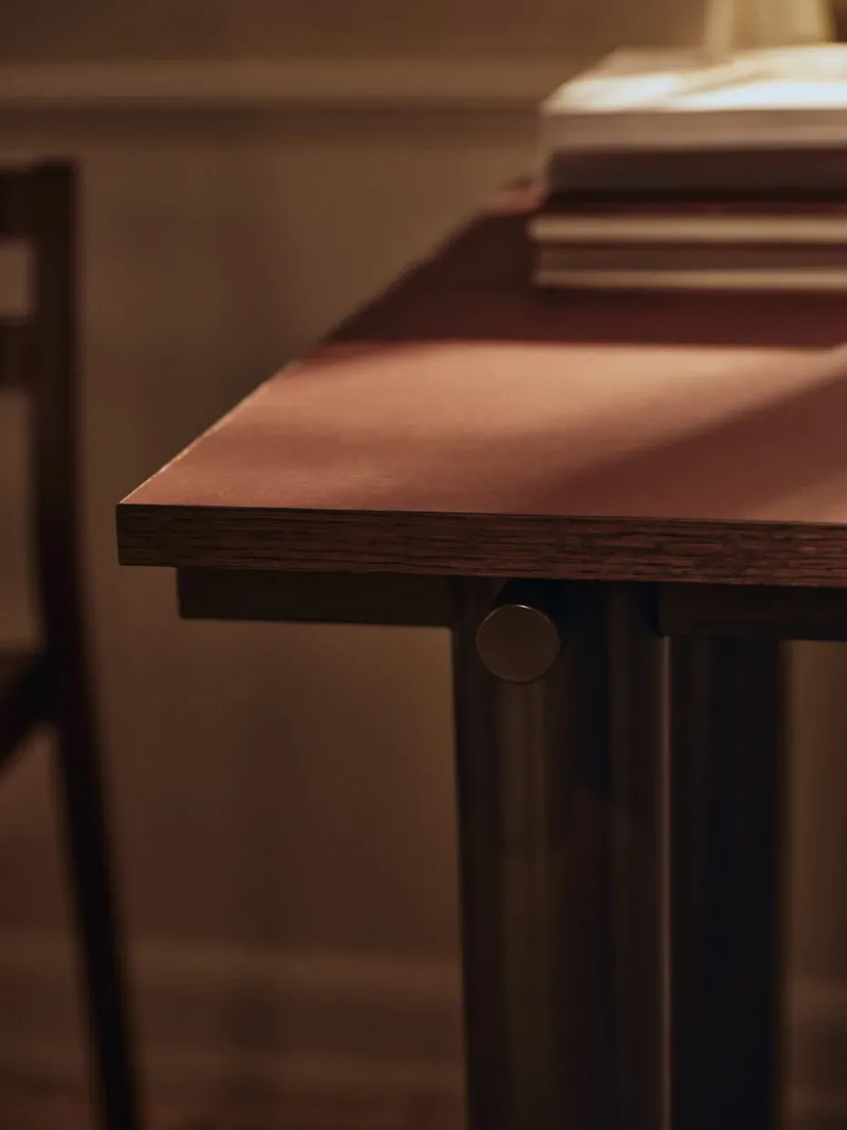 Mesa de comedor Atura, Dark chocolate-burgundy, 90x160 cm