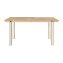 Mesa de comedor Atura, Light cashmere-chapado de roble, 90x160 cm