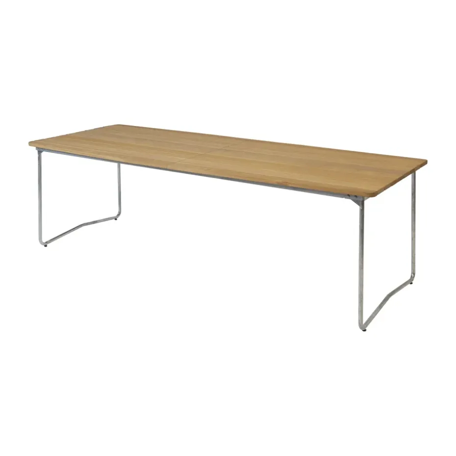 Mesa de comedor B31, Roble aceitado-patas galvanizadas