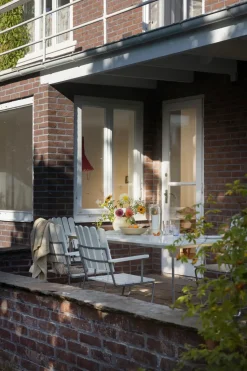 Mesa de comedor B31, Roble lacado blanco-galvanizado en caliente