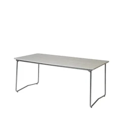 Mesa de comedor B31, Roble lacado blanco-galvanizado en caliente