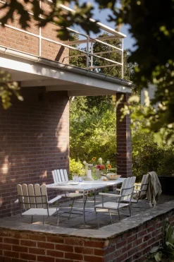Mesa de comedor B31, Roble lacado blanco-galvanizado en caliente