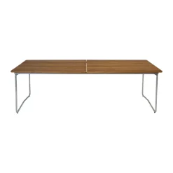 Mesa de comedor B31, Teca sin tratar - patas galvanizadas