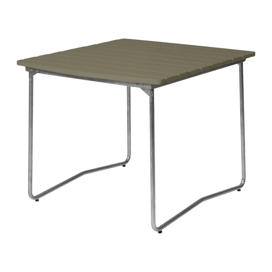 Mesa de comedor B31, Verde claro roble-galvanizada en caliente