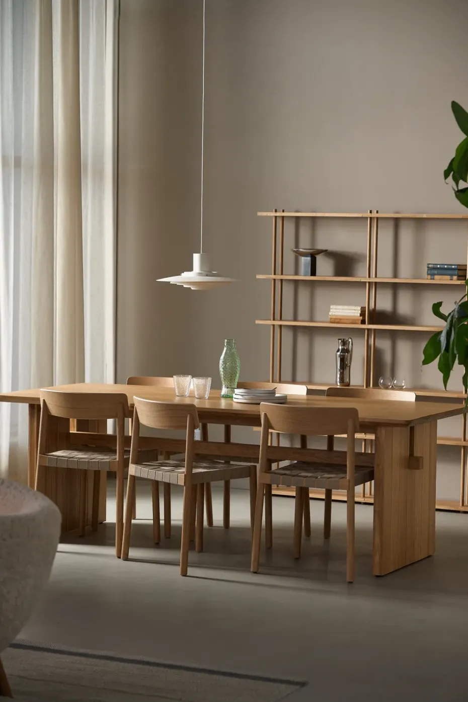 Mesa de comedor Berghem 90x220 cm, Laqurered oak